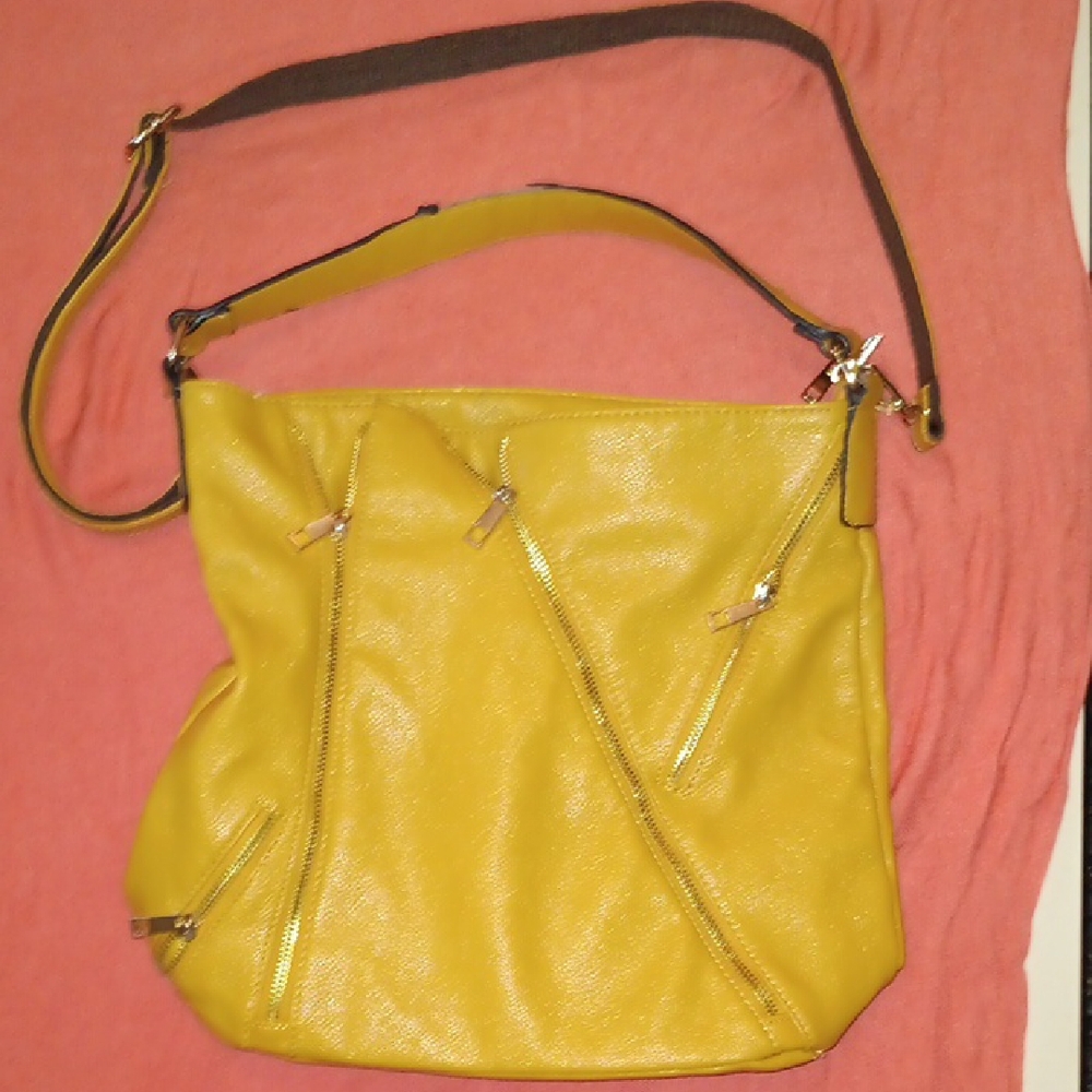Yellow Leather Shoulder Bag